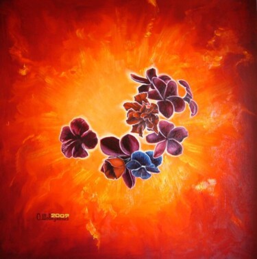 Ζωγραφική με τίτλο "Flowers of Africa." από Oleg Shovkunenko (OLEG SHOVK), Αυθεντικά έργα τέχνης, Λάδι