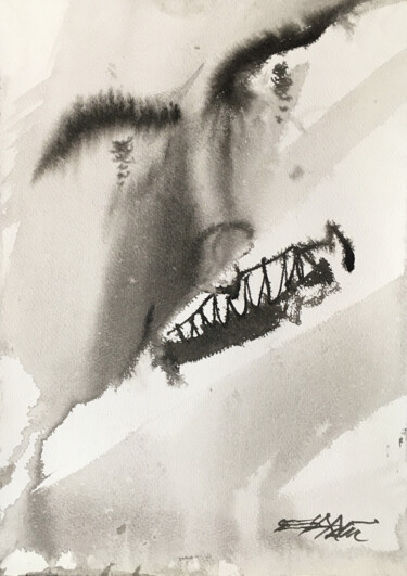 绘画 标题为“N°764 Portrait” 由Alexandre Dumitrescu, 原创艺术品, 墨