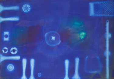 绘画 标题为“überwiegend blaue K…” 由Alois Oberndorfer, 原创艺术品, 颜料