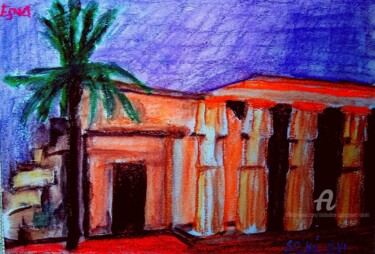 Ego dixi Misr Quinzieme virtuel exposition, temple Edfu Картина под названием "Ego dixi Misr Quinz…" - Slobodan Spasojevic (Spaki), Подлинное произведение искусства, Пастель