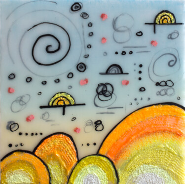 Painting titled "Sherbert Sunset" by Brittany Ellis, Original Artwork, Acrylic