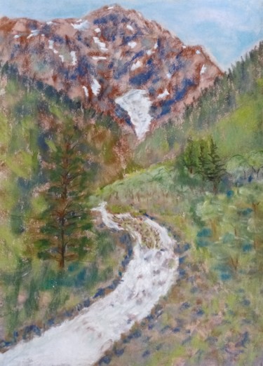 「Champoléon (sur le…」というタイトルの絵画 Genevieve Fraysseによって, オリジナルのアートワーク, パステル