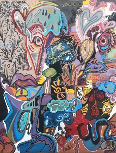 Drawing titled "Recoller les morcea…" by Camille Geraldes, Original Artwork, Marker