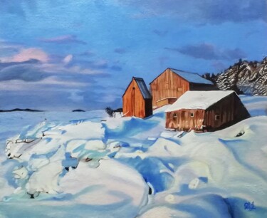 Peinture intitulée ""Les saloirs"" par Philippe Lemesle, Œuvre d'art originale, Huile
