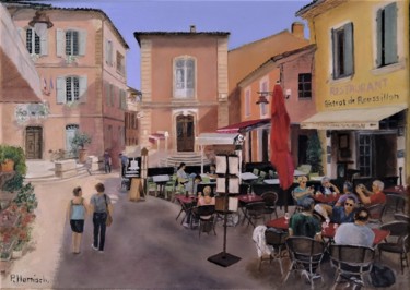 Peinture intitulée "Une pause à Roussil…" par Pascale Harnisch, Œuvre d'art originale, Huile