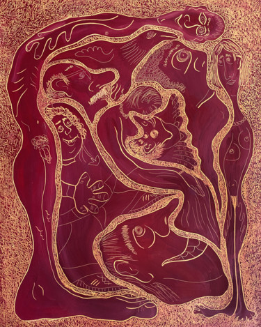 「Whirl of Relations I」というタイトルの絵画 Bachi Jincharadzeによって, オリジナルのアートワーク, オイル