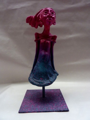 Sculpture intitulée "Sous la jupe des fi…" par Saname, Œuvre d'art originale, Plâtre