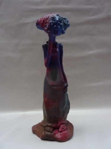 Sculpture intitulée "j'y vais 1/8" par Saname, Œuvre d'art originale, Plâtre