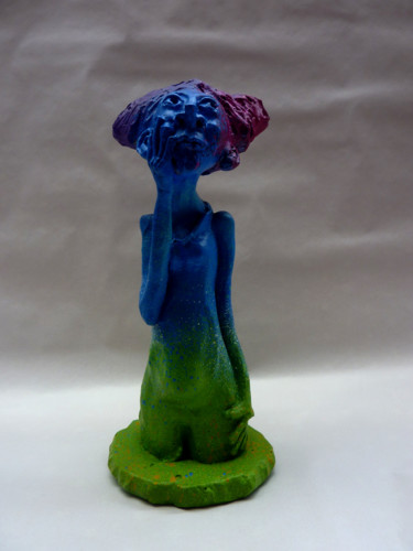 Sculpture intitulée "Je pense 2/8" par Saname, Œuvre d'art originale, Plâtre