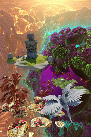 Digital Arts titled "This Island Earth" by Rikkihop, Original Artwork, 3D Modeling