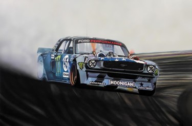 绘画 标题为“Hoonicorn Drift Car…” 由João Bello (JBello Studio), 原创艺术品, 丙烯 安装在木质担架架上