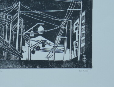 印花与版画 标题为“FUJIYOSHIDA” 由Brigitte Tabellion Neuve-Eglise (enerenroad), 原创艺术品, Linocuts