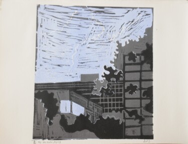 印花与版画 标题为“ORAGE” 由Brigitte Tabellion Neuve-Eglise (enerenroad), 原创艺术品, Linocuts