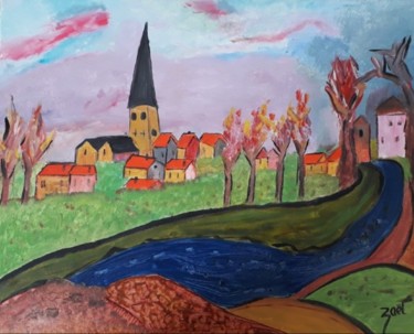 绘画 标题为“VILLAGE ALSACIEN” 由Zaël, 原创艺术品, 油