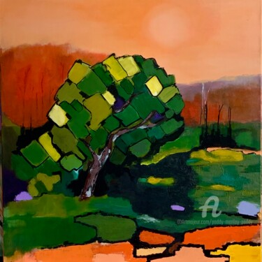 Peinture intitulée "Fin de journée à la…" par Paddy Manlay (Paddy), Œuvre d'art originale, Acrylique
