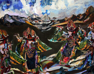 绘画 标题为“Taniec tybietanskic…” 由Waleri, 原创艺术品, 丙烯