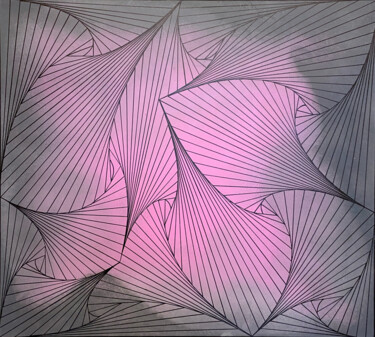 Pink Waves Painting titled "Pink Waves" by Vera Zvyagina, Original Artwork, Acrylic