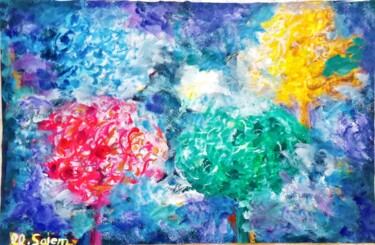 Painting titled "The four seasons" by Mohamed Salem, Original Artwork, Acrylic