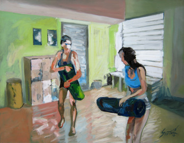 绘画 标题为“Before the exercise…” 由Svetlin Kolev, 原创艺术品, 油