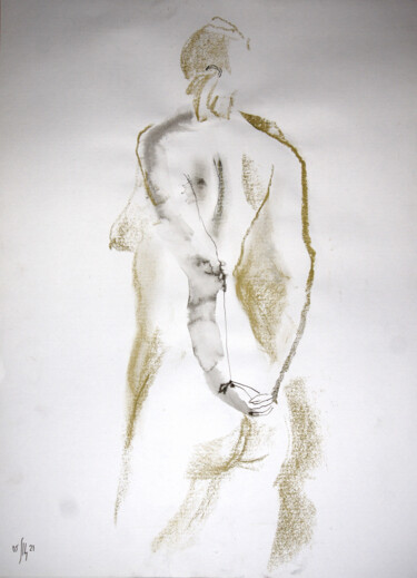 Vika. Nude art 21176 - original figurative sketch Rysunek zatytułowany „Vika. Nude art 2117…” autorstwa Maria Shedrina, Oryginalna praca, Pastel