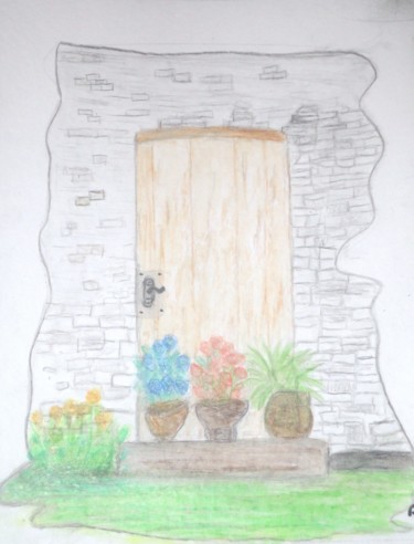 제목이 "porte fleurie"인 그림 Bruno Grégory (BG)로, 원작, 수채화