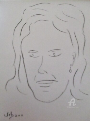 Drawing titled "Emmanuelle 2021" by Roberto Urbano, Original Artwork, Charcoal