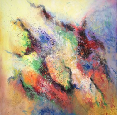 Malerei mit dem Titel "Abstract "Mystery"" von Ludmilla Ukrow, Original-Kunstwerk, Acryl Auf Keilrahmen aus Holz montiert