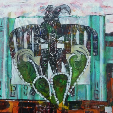 "Pas bouger" Streetart Mexico DF Peinture intitulée ""Pas bouger" Street…" par Barbara Piatti, Œuvre d'art originale, Huile Monté sur Châssis en bois