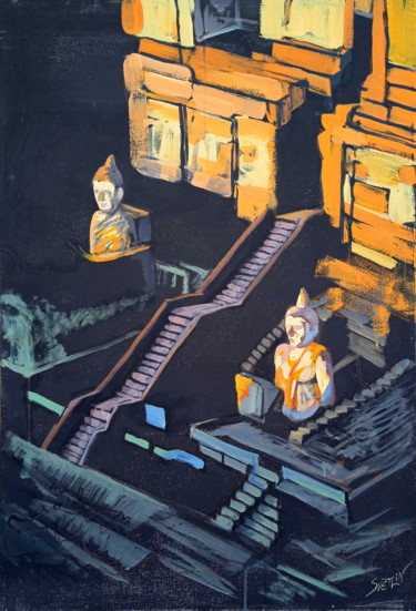 Peinture intitulée "The Last Rays" par Svetlin Kolev, Œuvre d'art originale, Huile