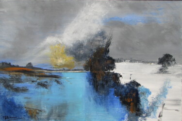 Malerei mit dem Titel "Magie du bleu" von Marie-France De Lamare, Original-Kunstwerk, Acryl