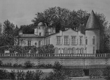 Château LAFITE-ROTHSCHILD Desenho intitulada "Château LAFITE-ROTH…" por Jean-Yves Saint Lezer, Obras de arte originais, Lápis