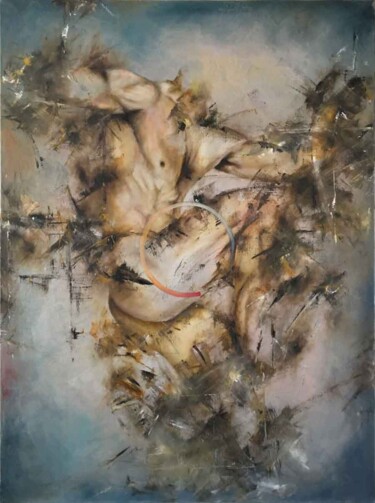 Painting titled "From the beginning…" by Ilya Nimo, Original Artwork, Oil Mounted on Wood Panel