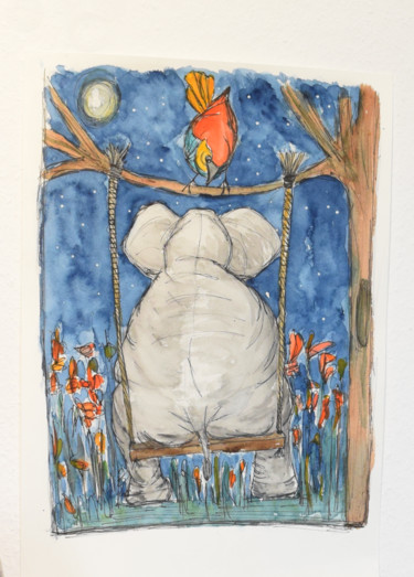 图画 标题为“Amitiés” 由Florencia Escalante, 原创艺术品, 水彩