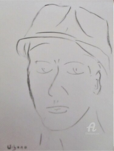 Drawing titled "Autoportrait." by Roberto Urbano, Original Artwork, Charcoal