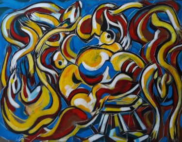 Peinture intitulée ""La nuit blanche "…" par Sam Keusseyan, Œuvre d'art originale, Acrylique