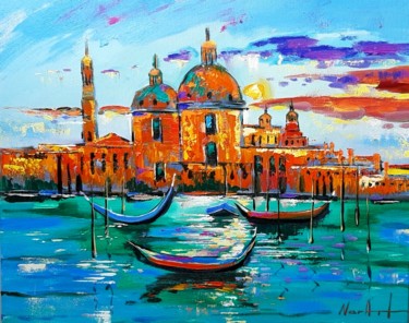 Venice (40x50cm, oil painting, ready to hang) Painting titled "Venice (40x50cm, oi…" by Narek Jaghacpanyan, Original Artwork, Oil Mounted on Wood Stretcher frame