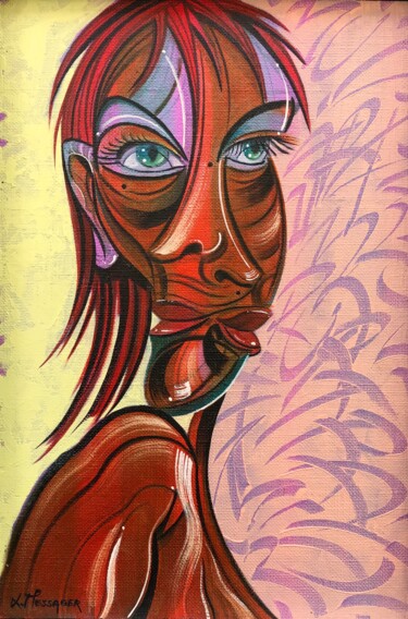 Peinture intitulée "Elyse" par Laurent Messager, Œuvre d'art originale, Huile Monté sur Autre panneau rigide