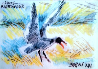 Peinture intitulée "Le mouette" par Slobodan Spasojevic (Spaki), Œuvre d'art originale, Pastel