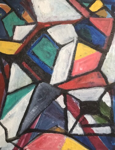 Painting titled "Warped Reality" by Alfredo Machado Zingg, Original Artwork, Acrylic Mounted on Wood Stretcher frame