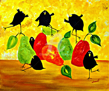Peinture intitulée "Black Crows and Col…" par Clement Tsang, Œuvre d'art originale, Huile