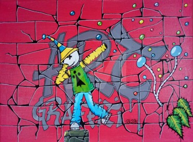 绘画 标题为“ART GRAFFITI” 由Pk29, 原创艺术品, 丙烯 安装在木质担架架上