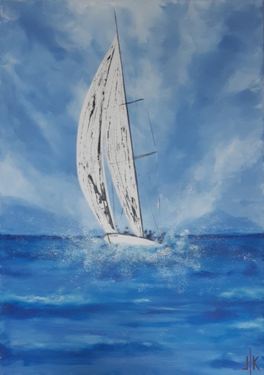 绘画 标题为“SAILING BOAT II.” 由Lilla Kuzma, 原创艺术品, 丙烯