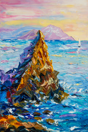 Pintura intitulada "The rock" por Vladyslav Durniev, Obras de arte originais, Óleo Montado em Armação em madeira