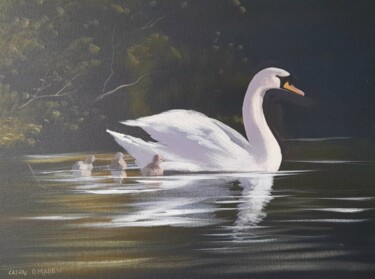 Painting titled "Summer swimming" by Cathal O Malley, Original Artwork, Acrylic