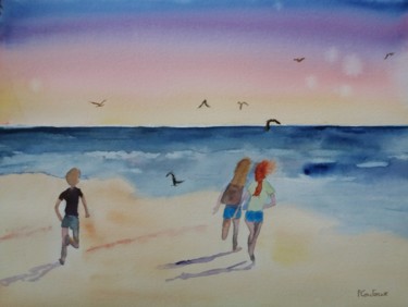 l'appel de la mer Peinture intitulée "l'appel de la mer" par Pascale Coutoux, Œuvre d'art originale, Aquarelle