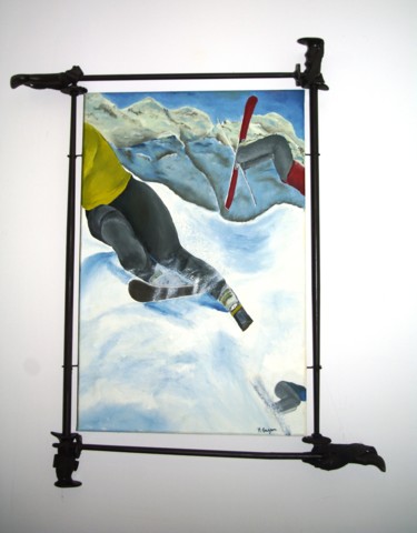Peinture intitulée "Une histoire hivern…" par Martine Gagnon, Œuvre d'art originale, Huile