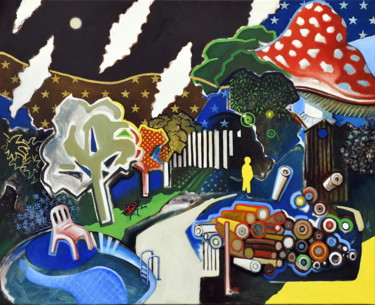 Peinture intitulée "En passant par le B…" par Pascal Buffard, Œuvre d'art originale, Huile