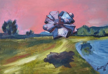 绘画 标题为“Low flying object” 由Svetlin Kolev, 原创艺术品, 油