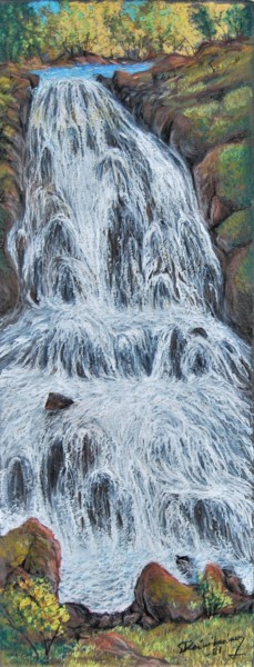 Drawing titled "Waterfall.2" by Ari Reinikainen, Original Artwork, Pastel