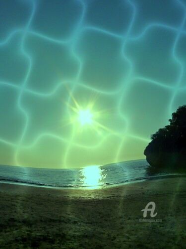 Dual layers water protection on nice beach point of view Photographie intitulée "Dual layers water p…" par Cédric Hajiji, Œuvre d'art originale, Photographie numérique